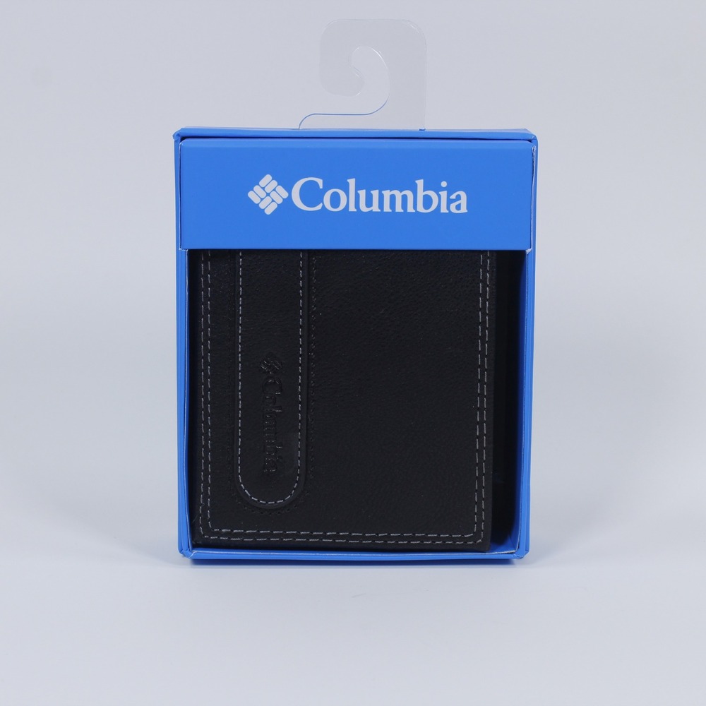 Columbia Sportswear Men's Passcase Wallet Black Leather NWT Gift Item